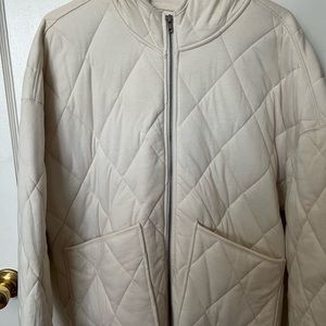Wild Fable Beige Hooded Quilted Jacket